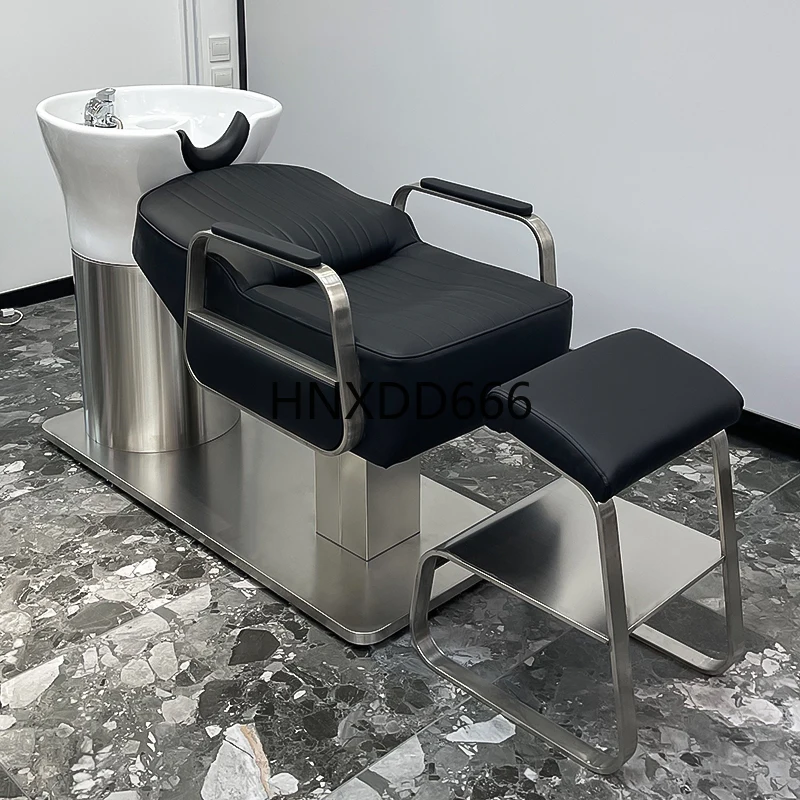 Stylish and simple ceramic deep basin semi-lying flush bed hair salon