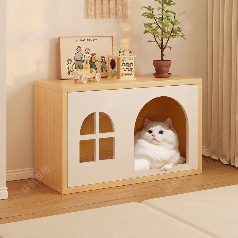 

Solid wood bedside table Small four-season multi-functional universal locker Cat simple cat house Cat bedside table Dog kennel