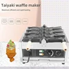 상업용 오픈 입 물고기 와플 기계, Taiyaki 물고기 모양 와플 다리미, 붙지 않는 코팅, 스테인리스 스틸 스낵 머핀 다리미 5
