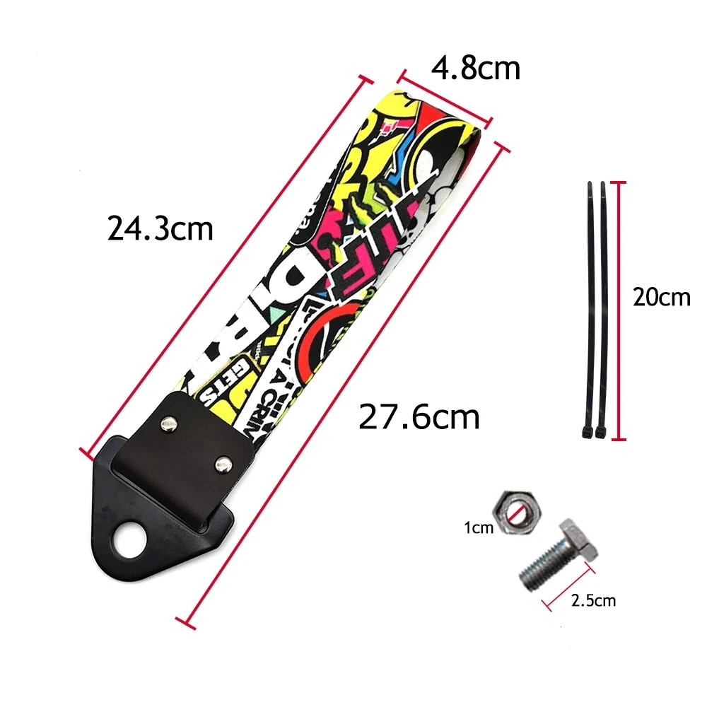 JDM سباق نمط سيارة دراجة نارية قلادة سحب حزام حزام حبل للسحب الشريط مقطورة حبل الوفير سحب حزام الأولي D الملحقات #5
