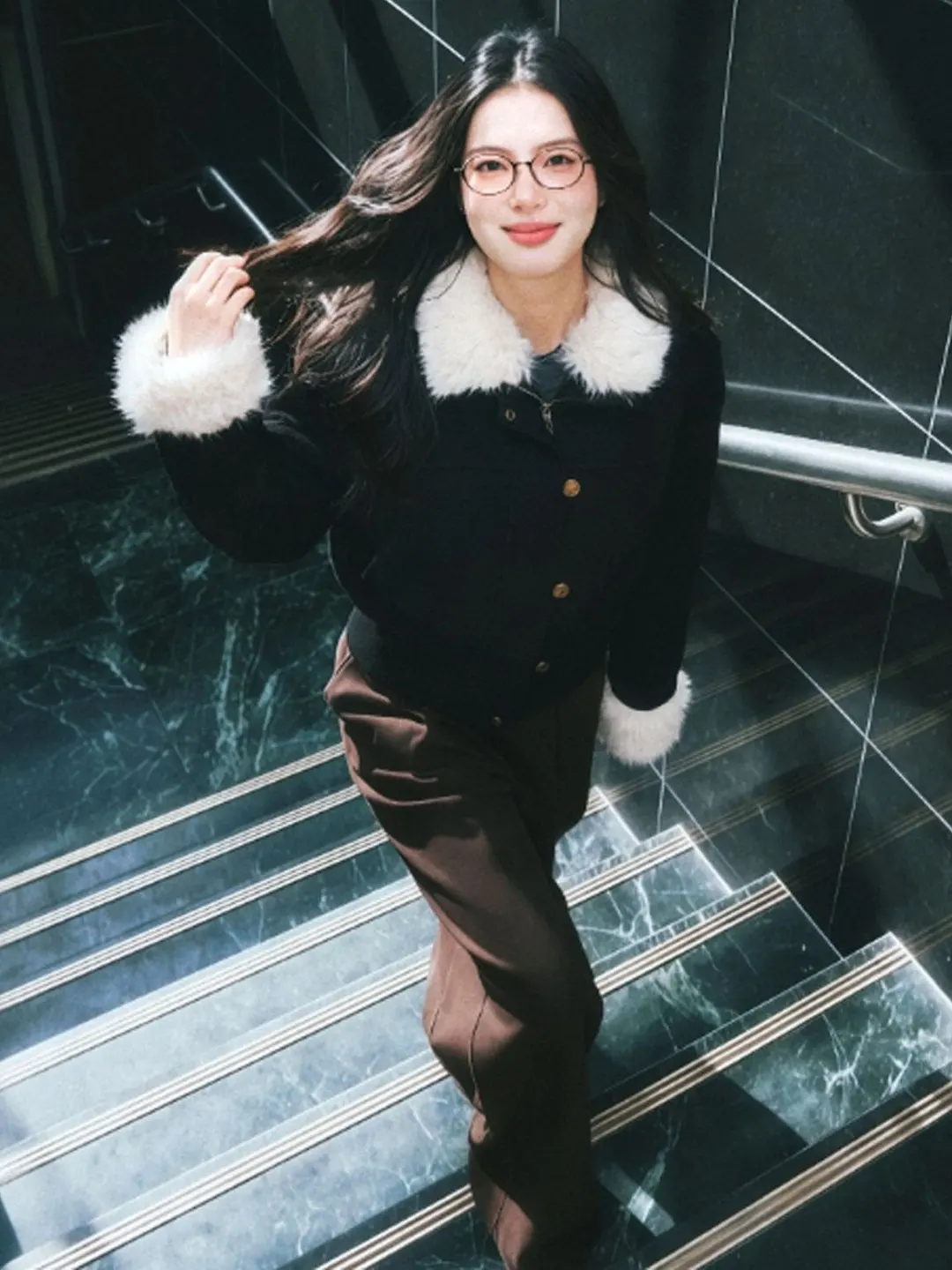 American Retro Thiened Warm Bla Leather Jaet Women's Faion Spring 2026 Small Size ular Top Ciwalk Casual Wear