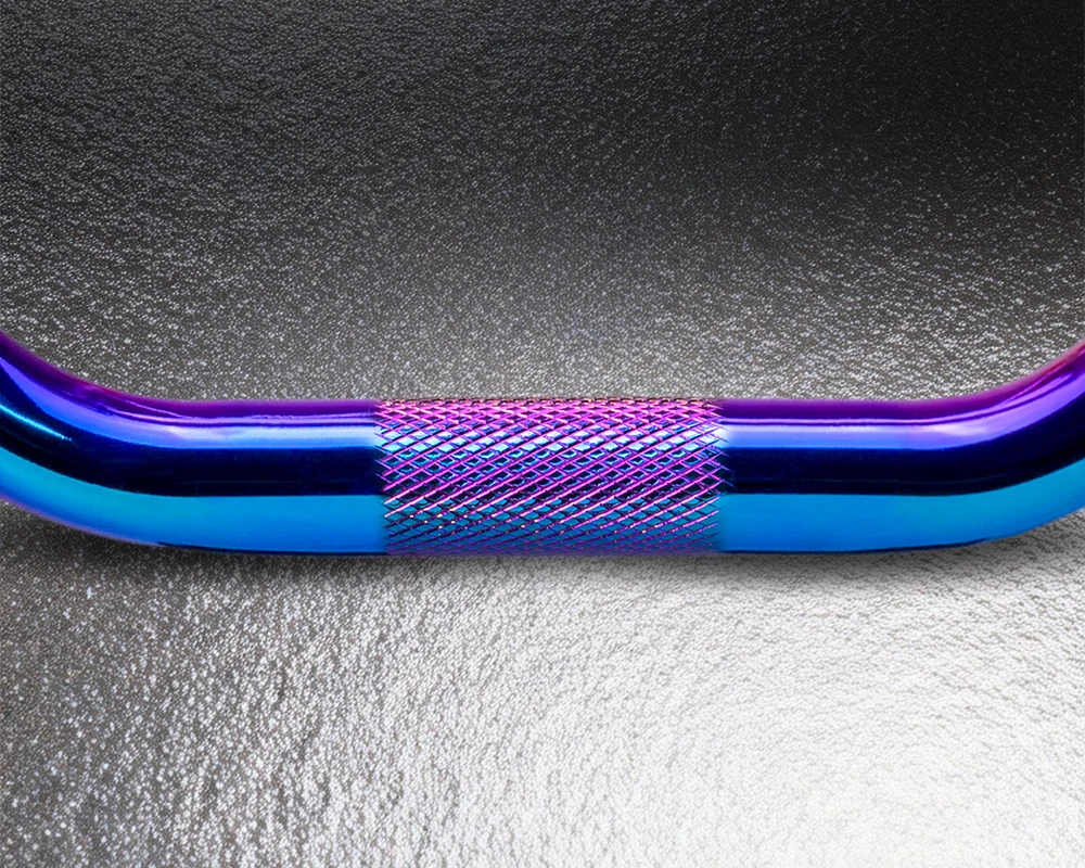 Funsea Lenkrad aus Chromoly # 4130 BMX-Lenker für Wheelie-Stunt-Fahrräder, Schwarz-Chrom-Öl-Slick-Finish, Zeus2 – Detail 7