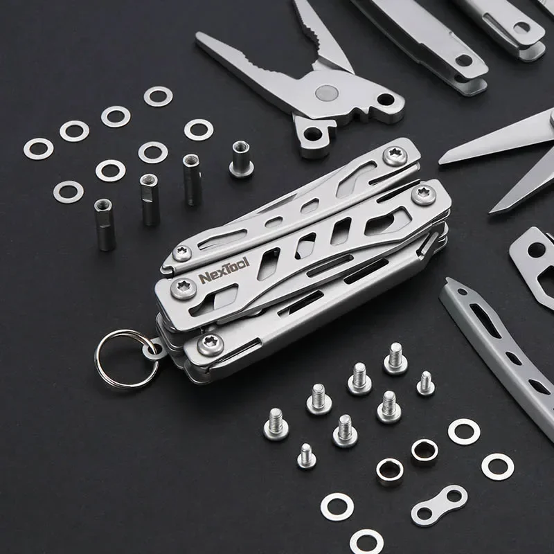 Imagem -06 - Nextool-mini Flagship Multitool 10 em Canivete Edc Keychain Alicate Dobrável Tesoura Abridor de Garrafa