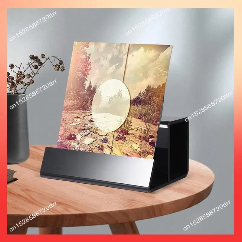 ABNR Черная виниловая подставка для пластинок, акриловый держатель для виниловых пластинок, набор для альбомов и декора для пластинок для любителей виниловых пластинок