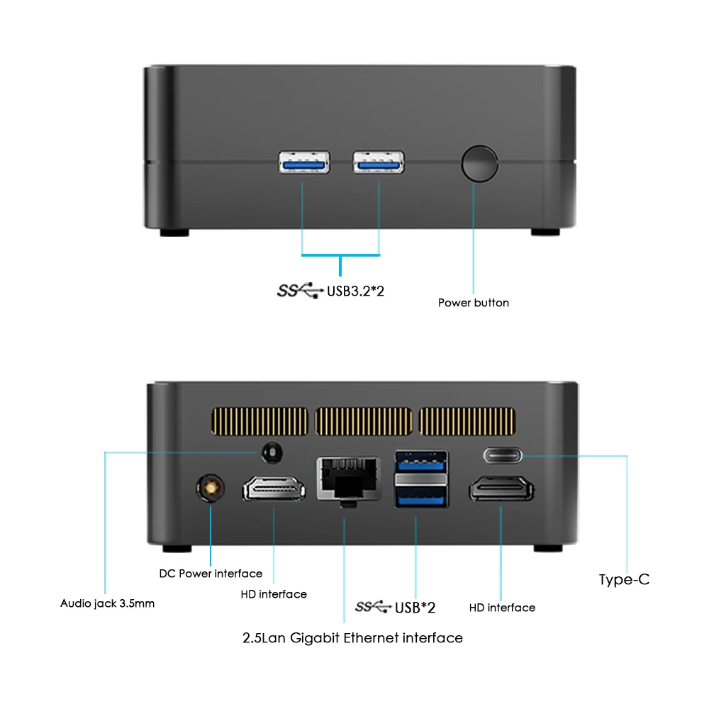 Bestoss Mini PC AMD Ryzen 5 5600H 5625U Max Turbo 4,2 GHz Windows 11 Pro 4K 60Hz 3200Mhz RAM NVME3.0 WIFI6 PC para juegos de ordenador