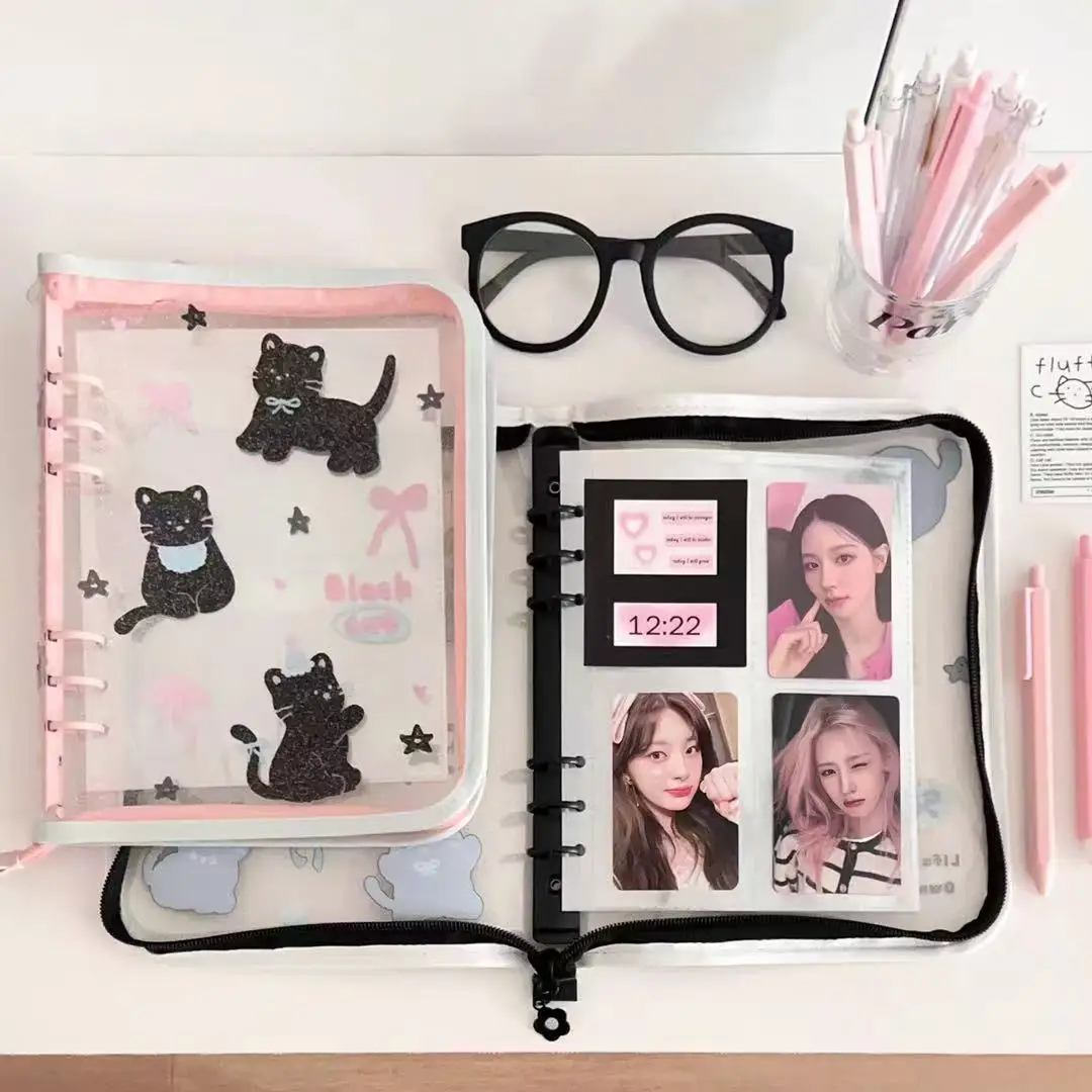 IFFVGX بولي كلوريد الفينيل A5 سستة الموثق حامل بطاقة الصور Kpop المعبود ألبوم الصور جمع كتاب القرطاسية المدرسية ألبومس الفقرة Fotos Port Foto sesuadda bard enferther #3