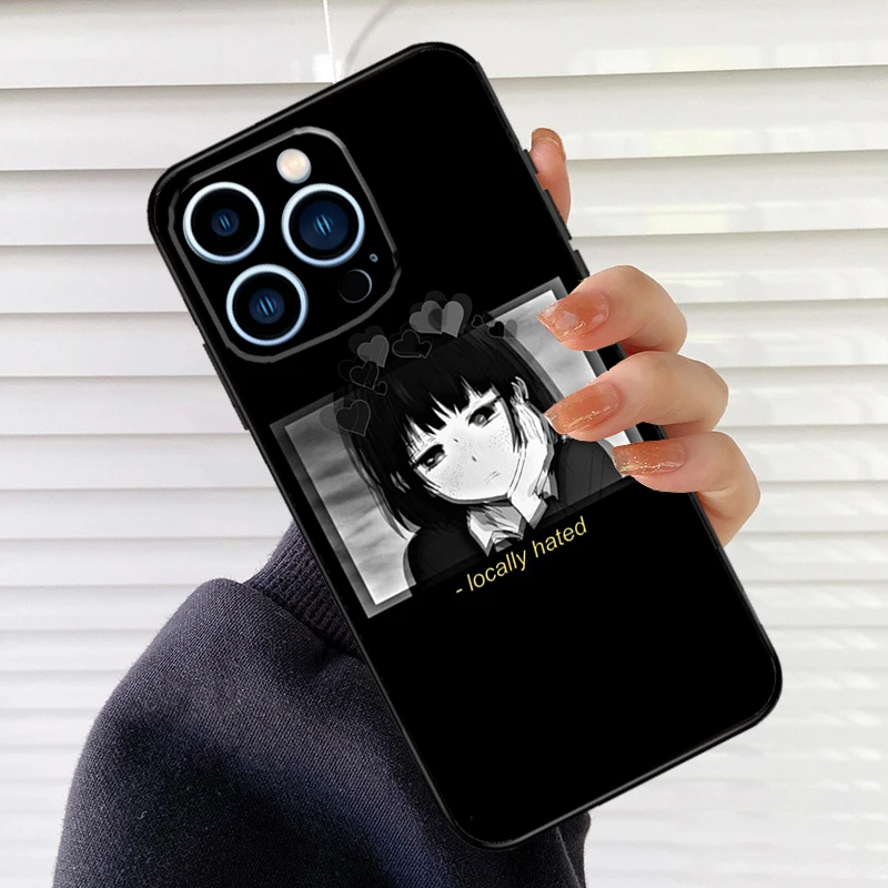 Sad Japanese Anime Aesthetic Phone Case For iPhone 17 16 15 14 11 12 13 Pro Max Mini 15 16 Plus 16e 17Air Cover Fundas - view 4