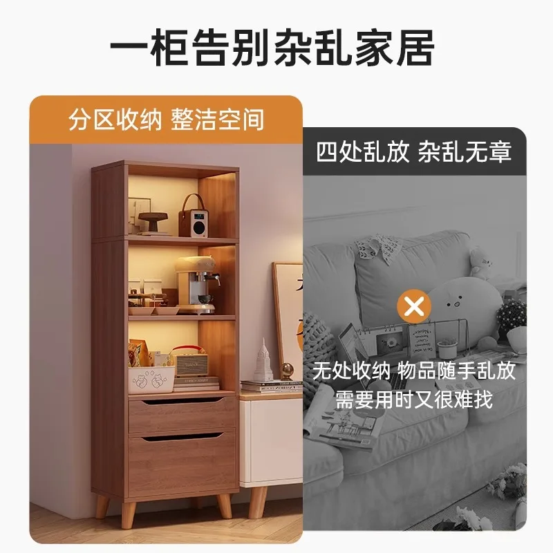 Bookcase Modern Simple Standing Cabinet Household Bookshelf Floor Shelf Living Room Locker Small