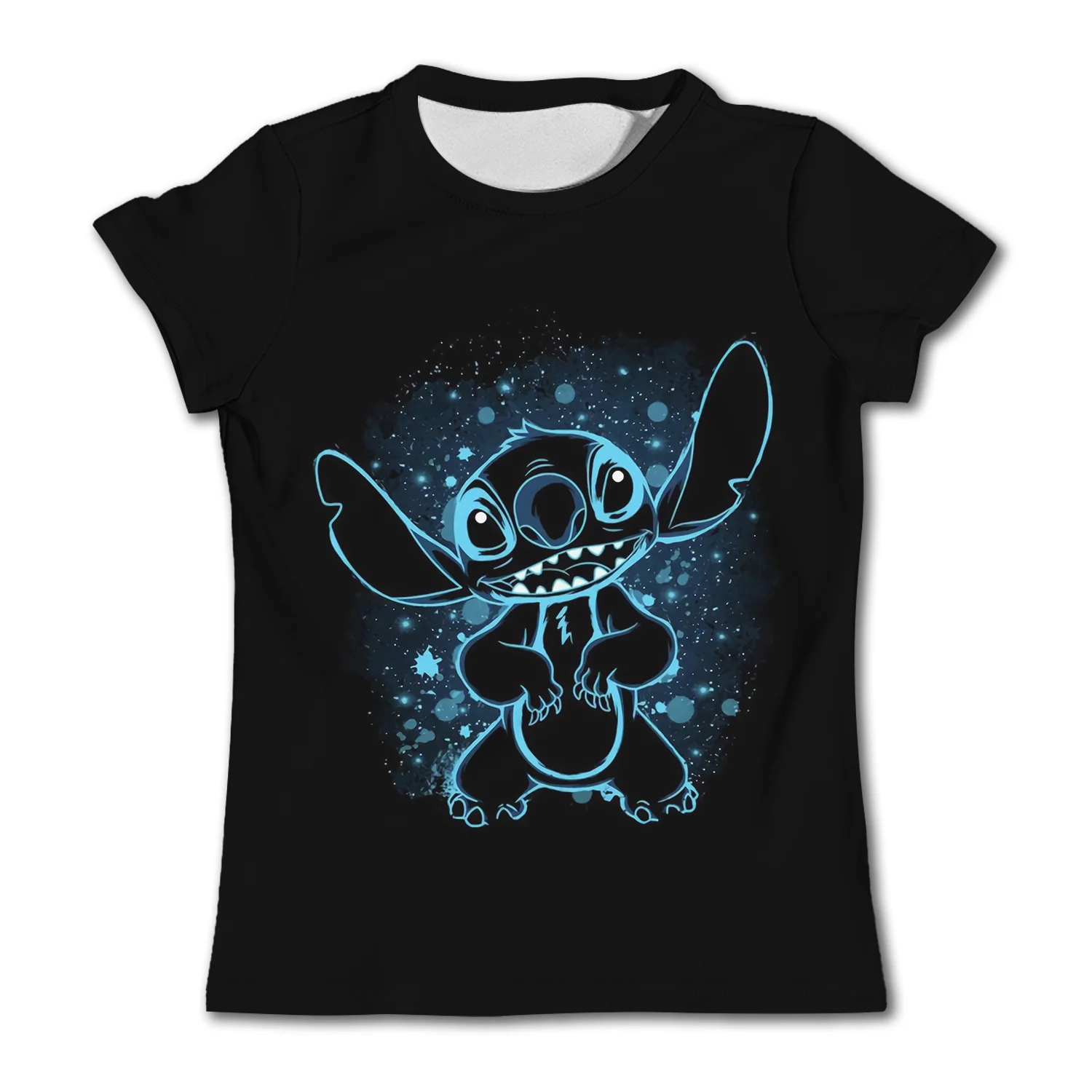 Children Girls Cartoon T-shirt Stitch Pattern Boys' Cute Short sleeved Summer Kid Soft Clothing T shirts Casual Sporty Shirt Top