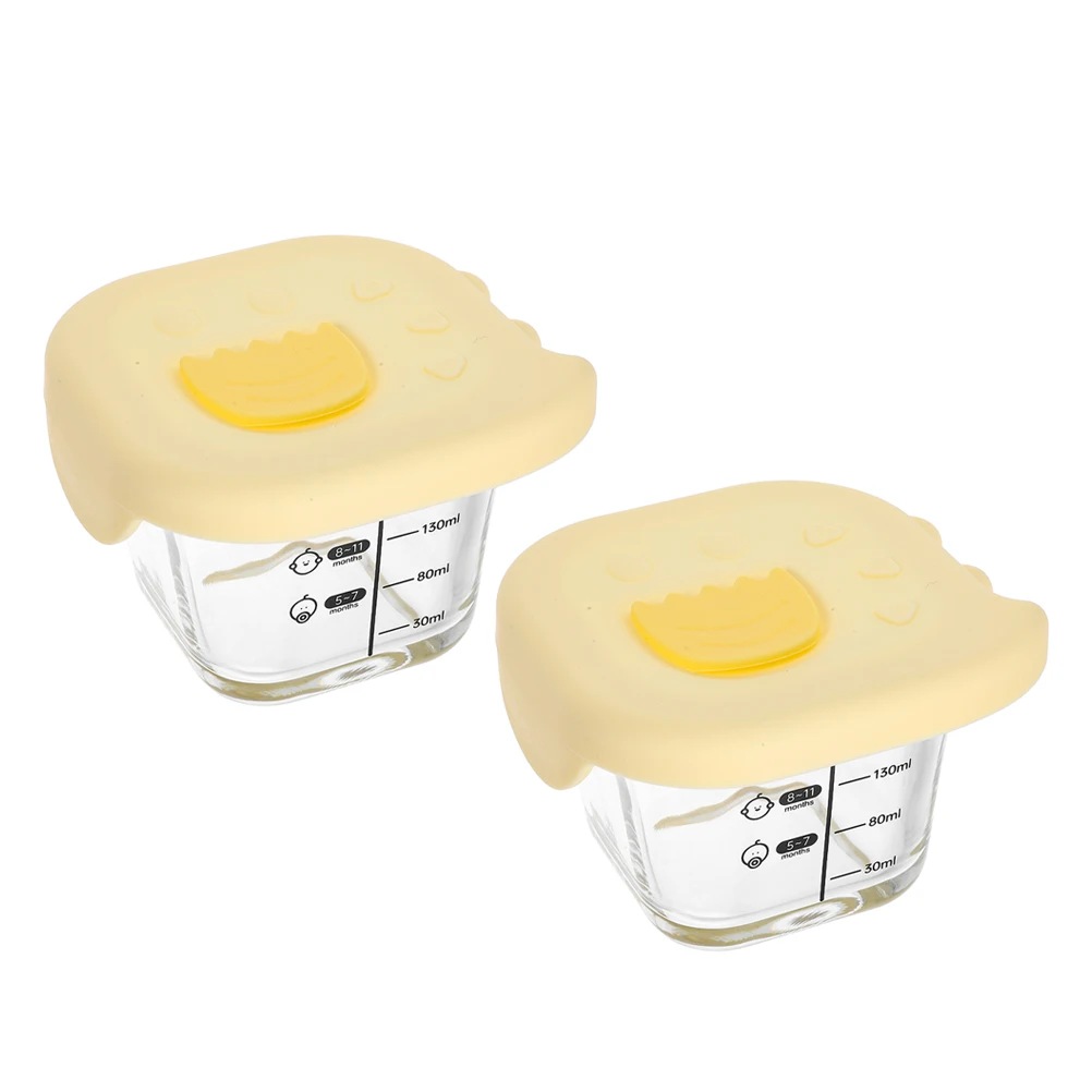 

2pcs Baby Food Storage Containers Baby Food Containers High Temp Resistance Microwave Safe Portable Infant Bowl