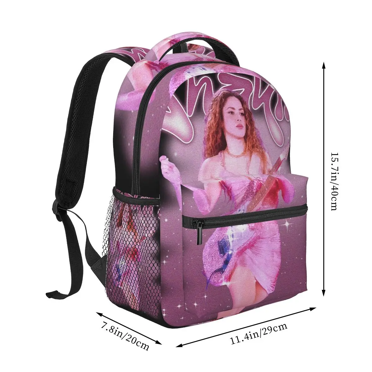 Pretty Pink Pop Singer Shakira Backpack Hot Sale Daypack Large Capacity Kids BookBag School Bag Shoulder Bags for Men Women