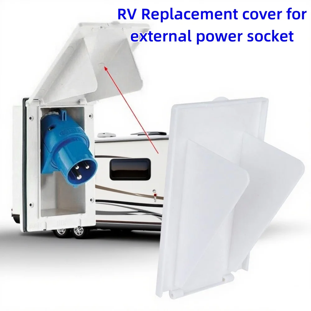 RV Power Inlet Refit External Power Supply Connection Port Mains Hook Up Inlet Socket Box Lid Flap Pins RV Accessories 230V