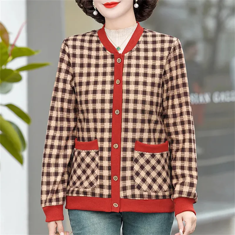 Middle-Aged Elderly Women Add Velvet Autumn Winter Jacket 2024 New Fashion Coat Loose Oversized Short Top Female Outerwear 6XL