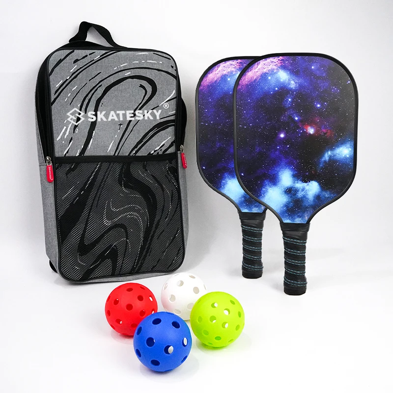 

Wholesale Carbon Fiber Glass Pickleball Paddle Set Custom logo Pickleball Paddle With PP Honeycomb Inner