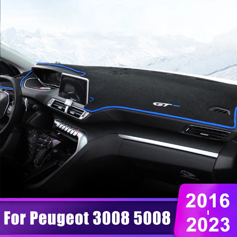 

For Peugeot 3008 5008 GT Hybrid 2016 2017 2018 2019 2020 2021 2022 2023 Car Dashboard Sun Shade Cover Non-slip Pads Accessories