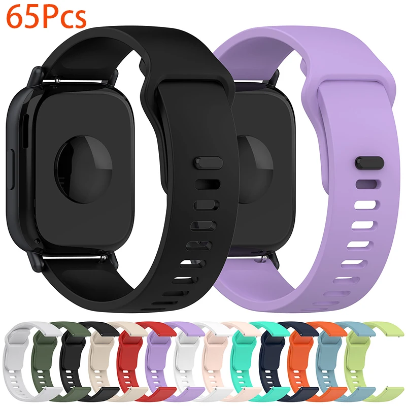 65Pcs Replacement Silicone Strap for Redmi Watch 5 Active/5 Lite Smart Watch Accessories Watch Bracelet Watchband Wristband