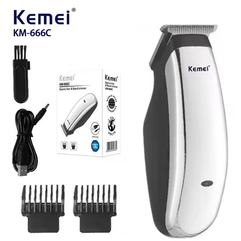 Kemei KM-666C Mini Haarschneidemaschine Professionelle Bart Haarschneider Cutter Wiederaufladbare Elektrische Haarschneidemaschine Haarentferner