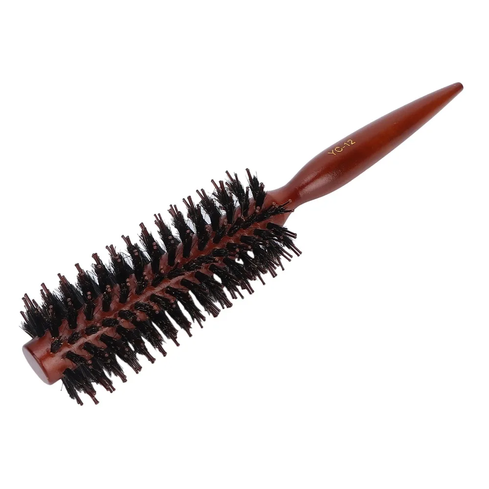 Pointed Tail Handle Round Styling Hair Brush Inclined Lines Vertical Lines Curling Roller Hairbrush Nylon Bristles