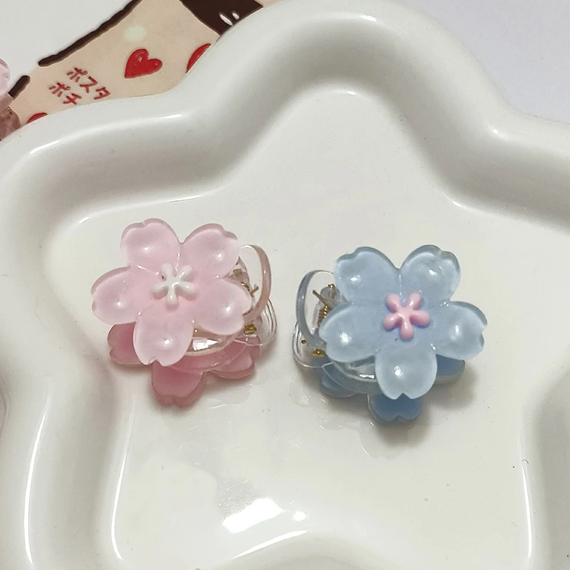 Mini Jelly Cherry Blossom Claw Clip Zoete Baby Haarspelden Kids Haarclips Kinderen Hoofddeksels Prinses Meisjes Haaraccessoires