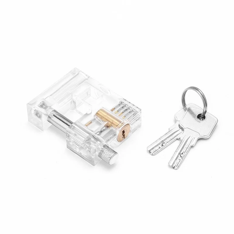 Cadenas d'entraînement transparent en acrylique carré, outil de serrurier pour la formation mécanique et la pratique du crochetage, pour débutant