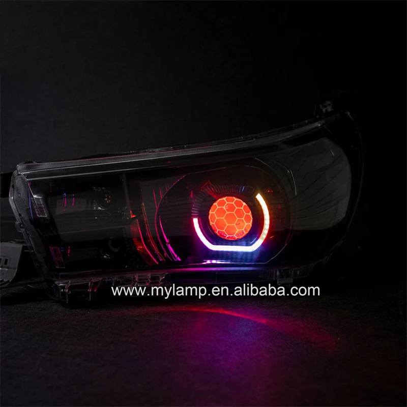 For TOYOTA N70 Custom Headlight Cuboid Angel Eye Turbine RGB Sequential Indicator+DRL