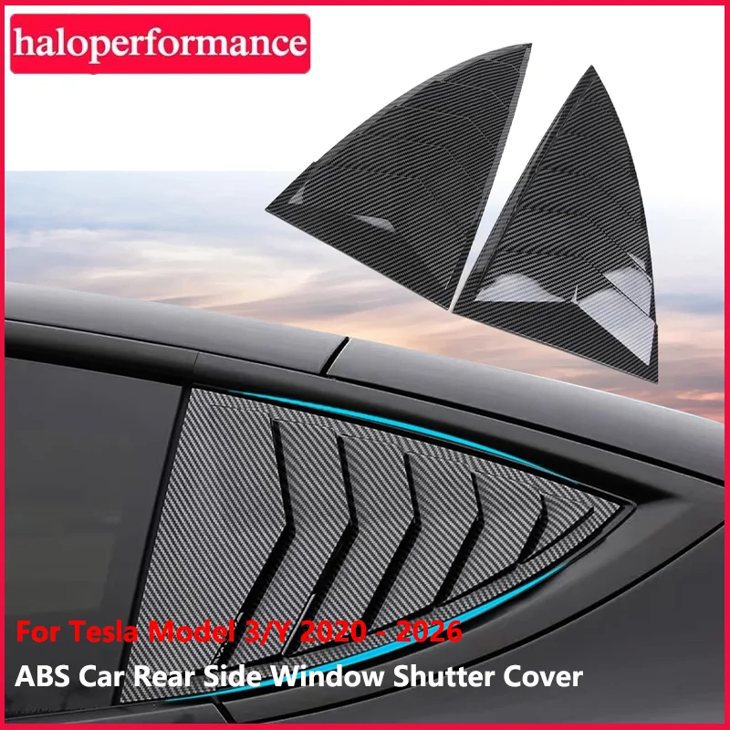 For Tesla Model Y Standard Juniper 2026 ABS Rear Car Window Shutter Cover Side Vent Trim Triangle Model 3 Highland Accessories