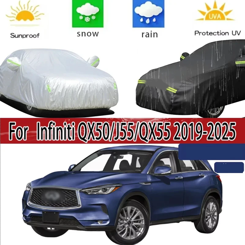 

For Infiniti QX50/J55/QX55 2019-2025 Full Car Covers Outdoor Sun Anti UV Rain Snow Dust Protection Oxford Cloth Accessories