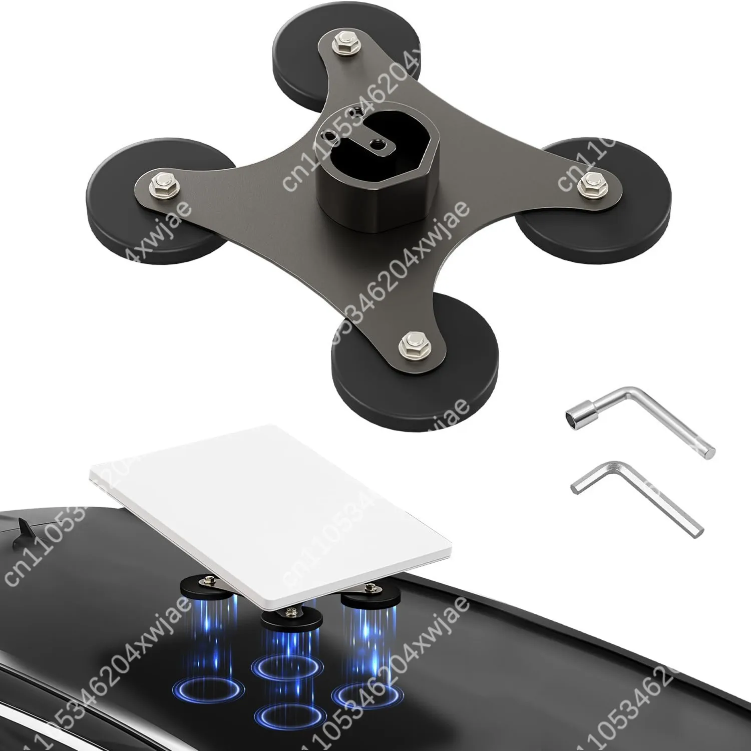Heavy Duty Aluminum Alloy Car Roof Magnetic Mounting Base with Adapter Block V4 Metal Stand