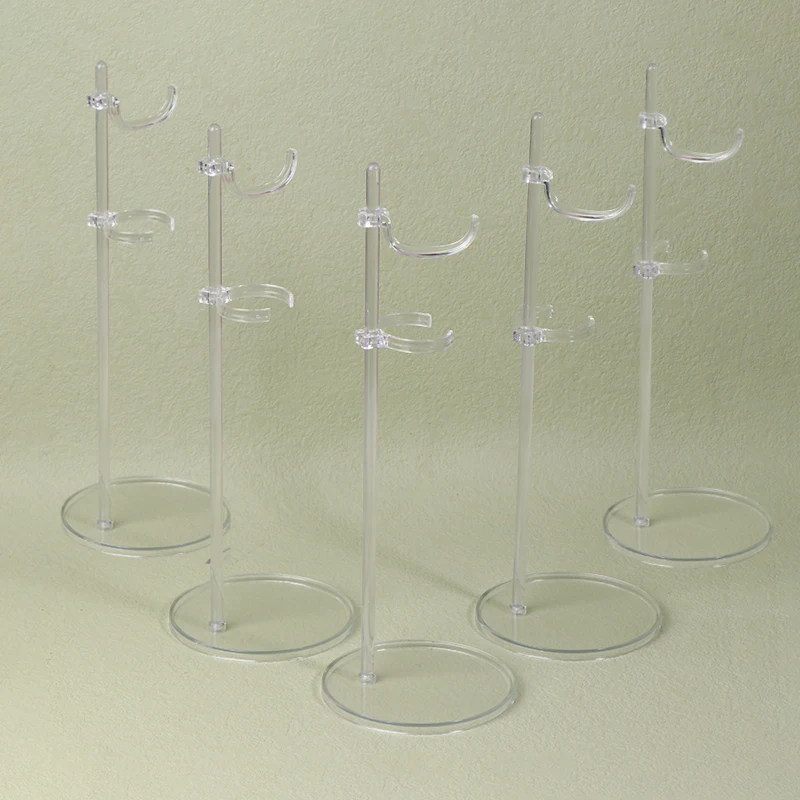 5 pezzi supporti per bambole casa delle bambole regolare espositore universale per bambole rack trasparenti supporto per modello manichino supporto per abito da bambola