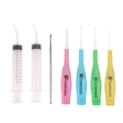 Tonsil Stone Remover Tools Led Light Ear Wax Remover Stainless Steel Earpick With Tips Irrigator Syringe Clean Care Tool