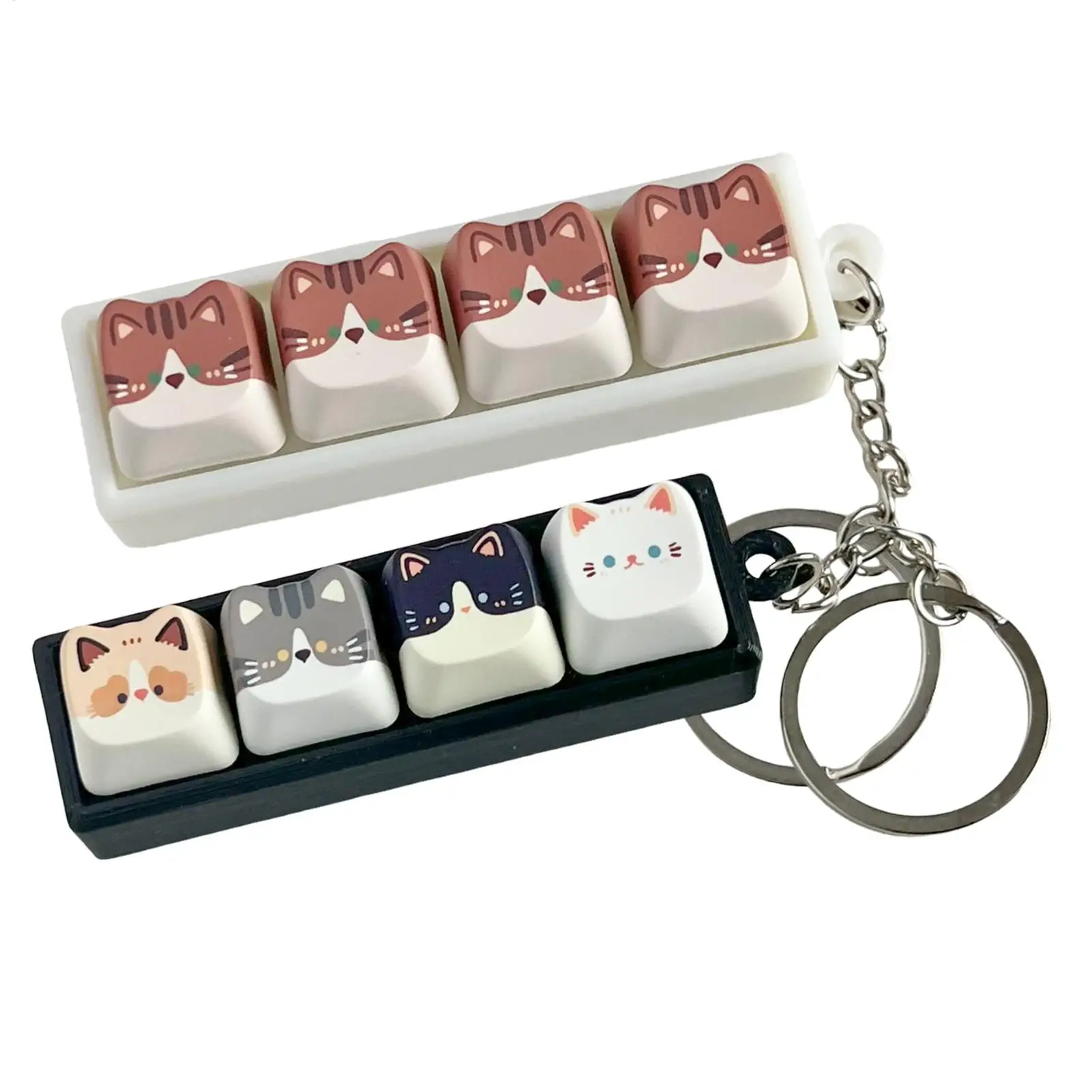 Cute Cat Mechanical Keyboard Button Tester Stress Reduction Cute Keycap Keychain Creative Fidget Toy Bag Pendant Gifts