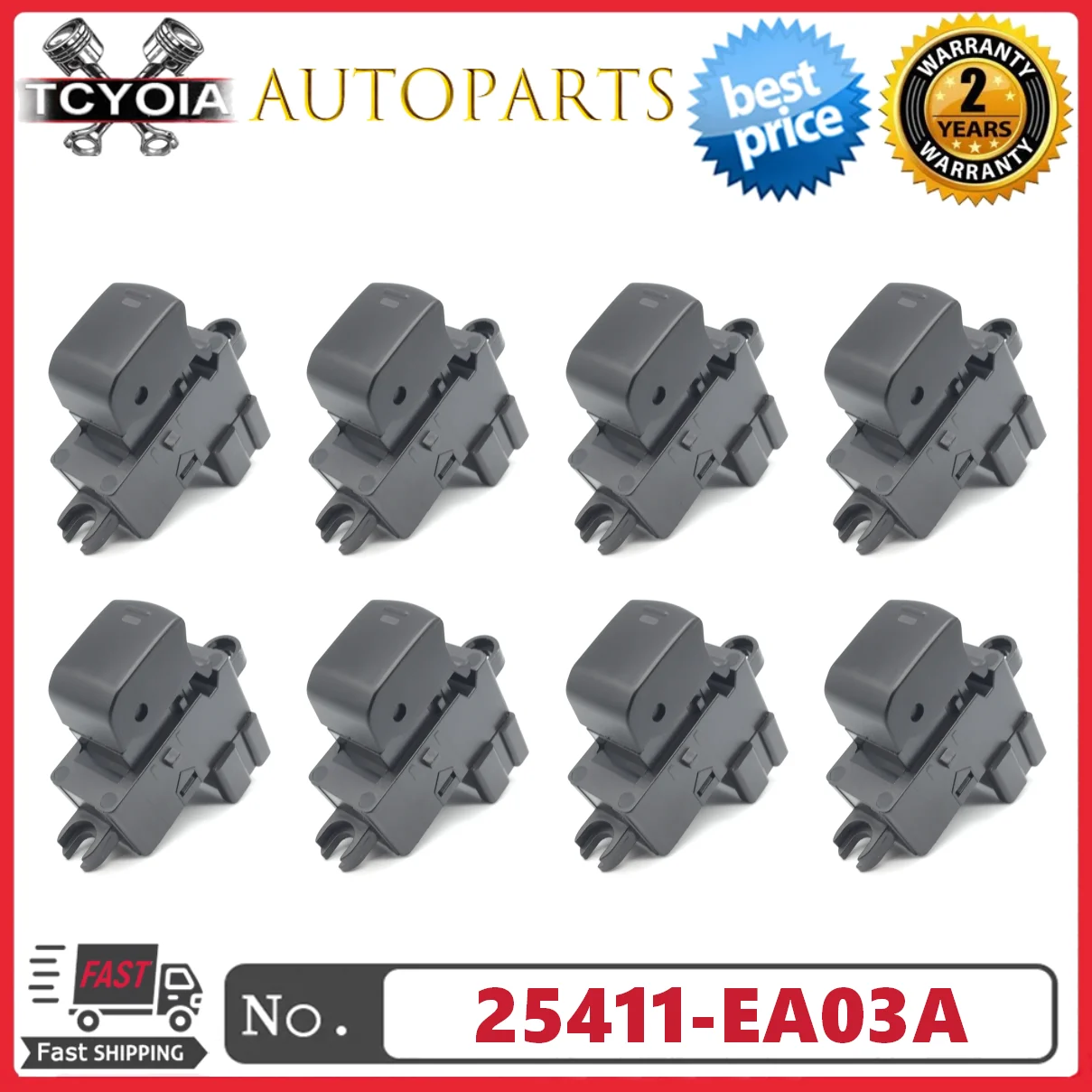 10/50pcs 25411-EA03A 25411-EA00A Car Power Window Control Switch Single Button For Nissan Murano Teana Qashq 2008-2011