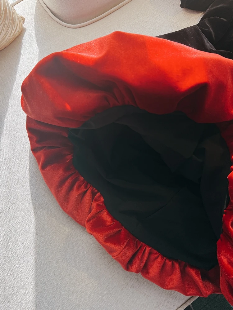 Noeud rouge ter Ne jupe bouffante Dr anniversaire nouvel an femme Dr rétro Bla et rouge épissage ort Dr