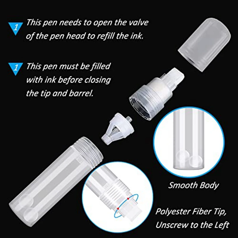 10 Pack Refillable Acrylic Paint Markers White Paint Marker Pens 15Mm For Rock Painting Wood