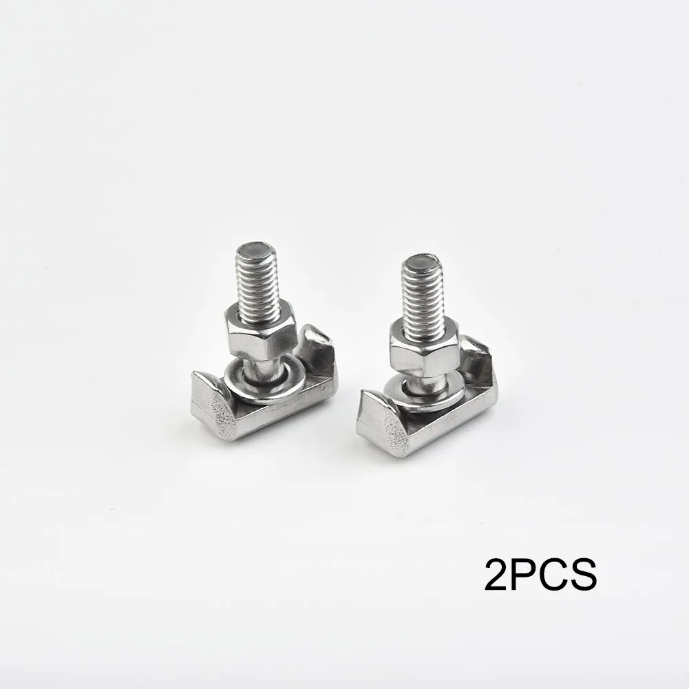 2pcs Stainless Steel Battery Cable Terminal Connectors with T-Bolt for Chevrolet 2014 07 2010 08 M6x2mm Thread Size