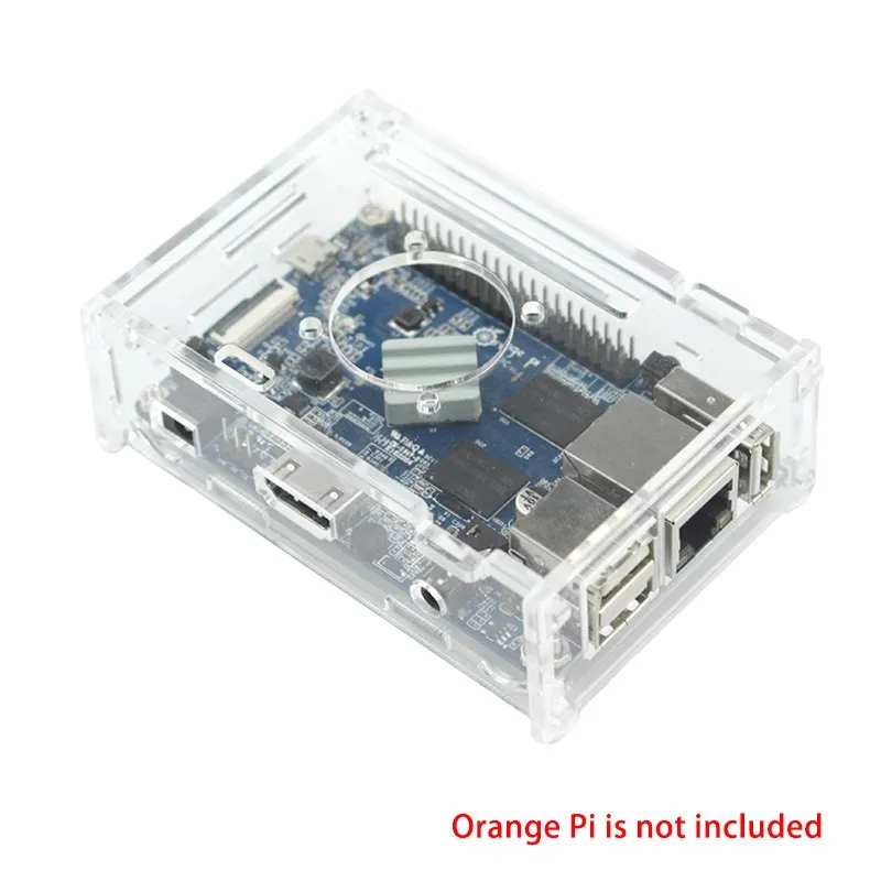 Laranja pi pc mais acrílico caso transparente plástico caixa clara opcional dissipadores de calor ventilador proteger gabinete para laranja pi pc mais