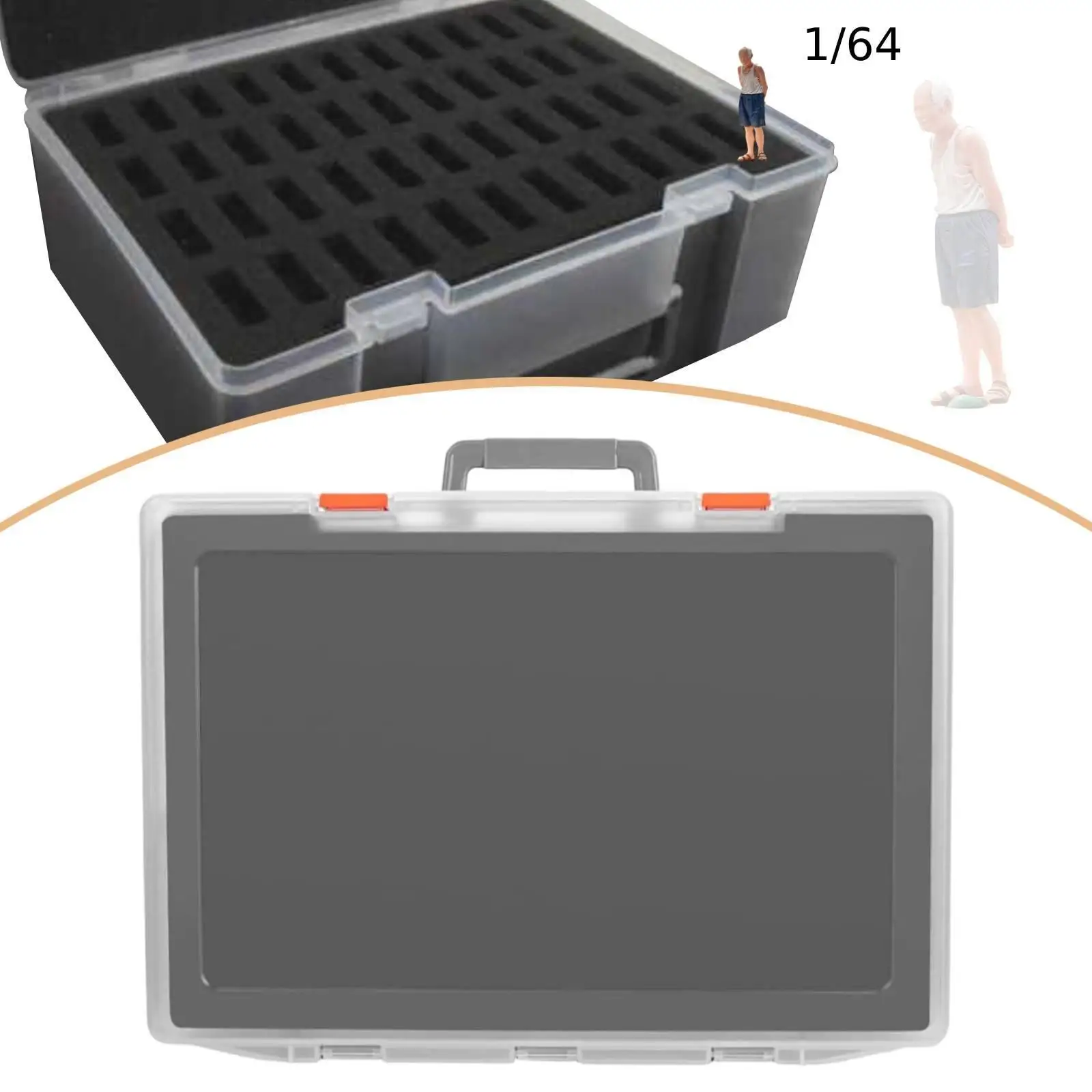 1/64 Miniature Figure Storage Box Reliable Foam Layer Impact Resistant Travel Case Action Figure Container Protective Box