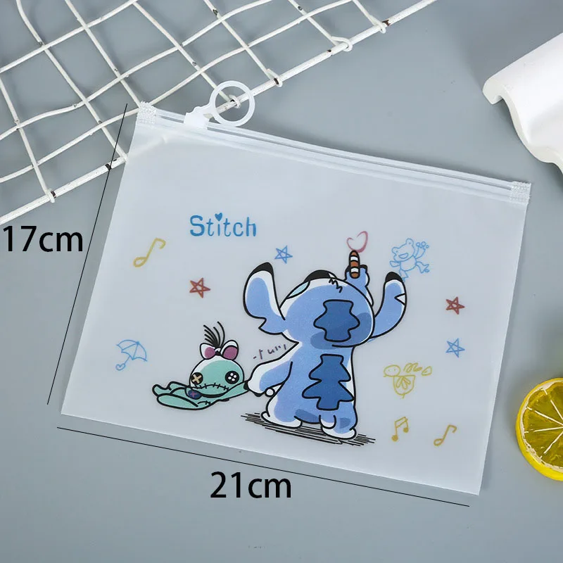 50 pcs/lot Disney Creative Stitch Ring Pencil case Storage Bag Stationery Pouch Office School Supplies Promotion Gift