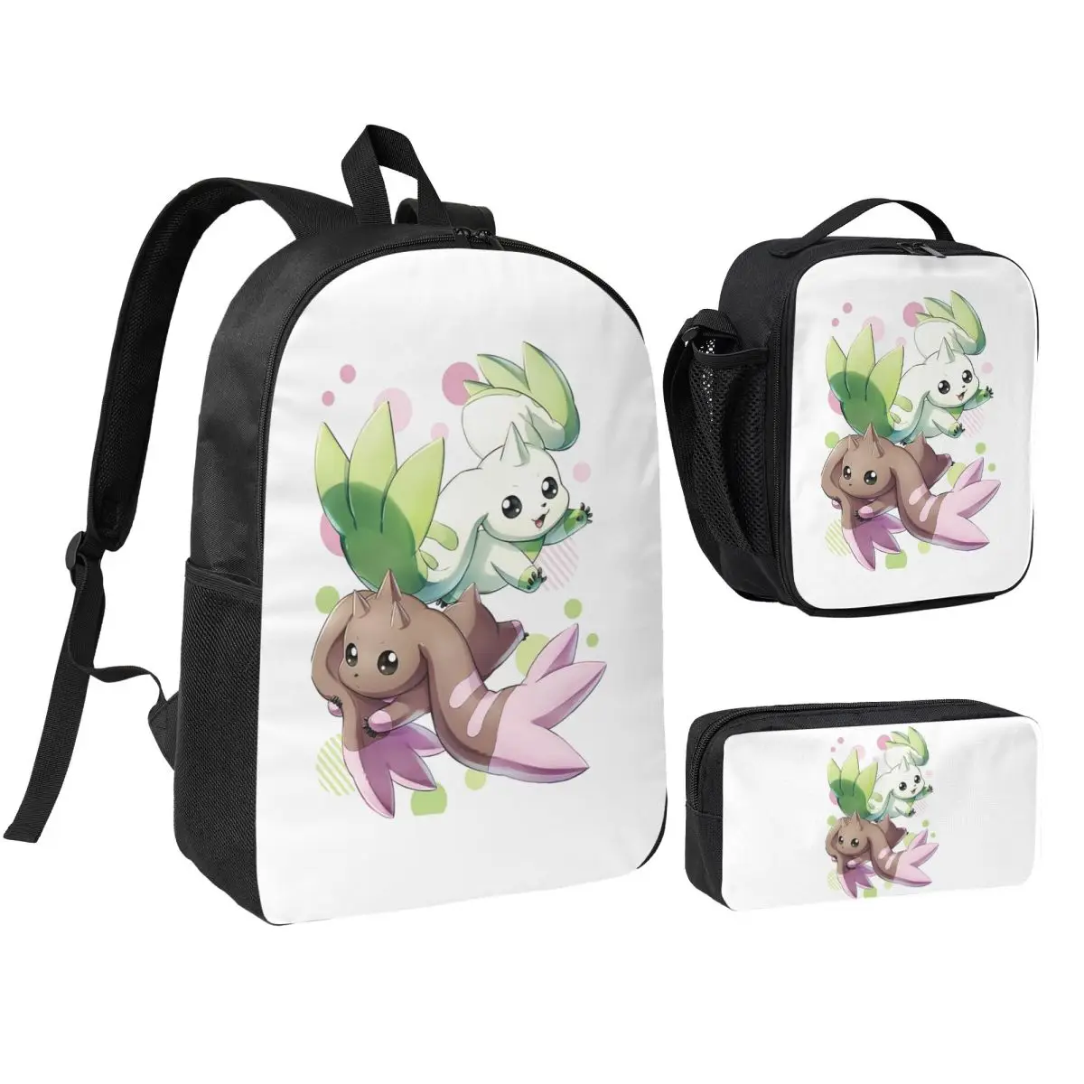 

Terriermon Lopmon Backpack Student Boys Girls BookBag School Bag Laptop Shoulder Bags 3ps Insulated Lunch Bag Pencil Case