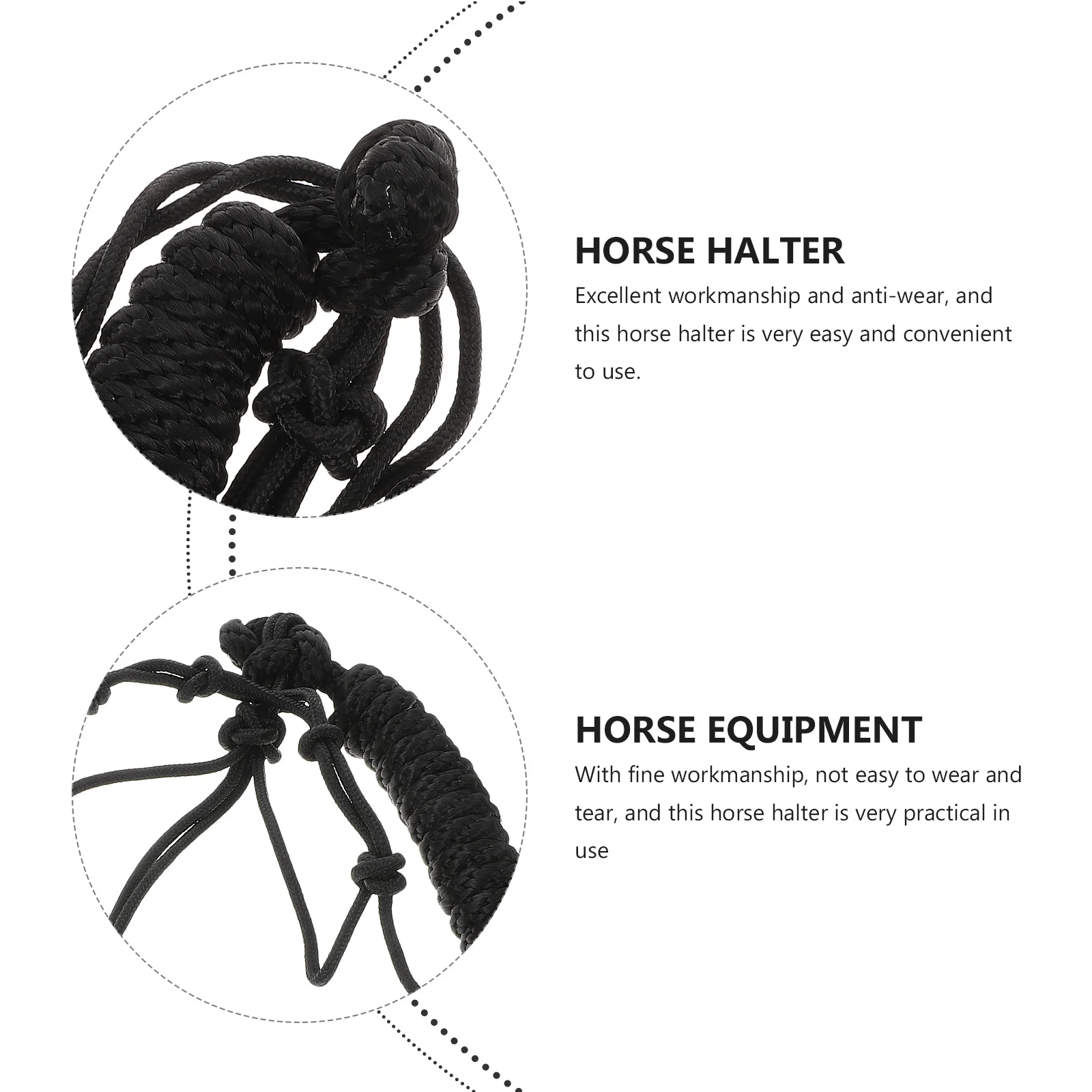 Horse Halter Rope Halter Lightweight Portable Head Collar Wear-Resistant Training Equipment Outdoor Riding Accessory For