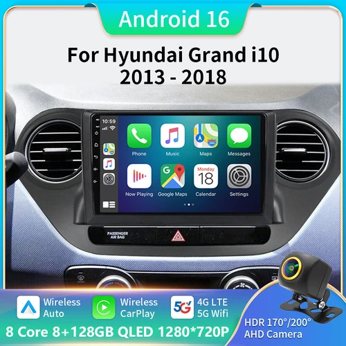Radio de coche Android 16 para Hyundai Grand i10 i 10 2013 2014 2015 2016 2017 2018 Carplay Auto Multimidia reproductor de vídeo unidad principal BT