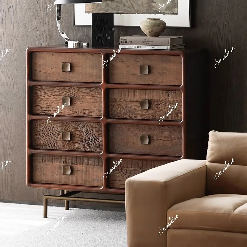 Italian-style chest, locker, storage cabinet, wabi-sabi storage, side cabinet