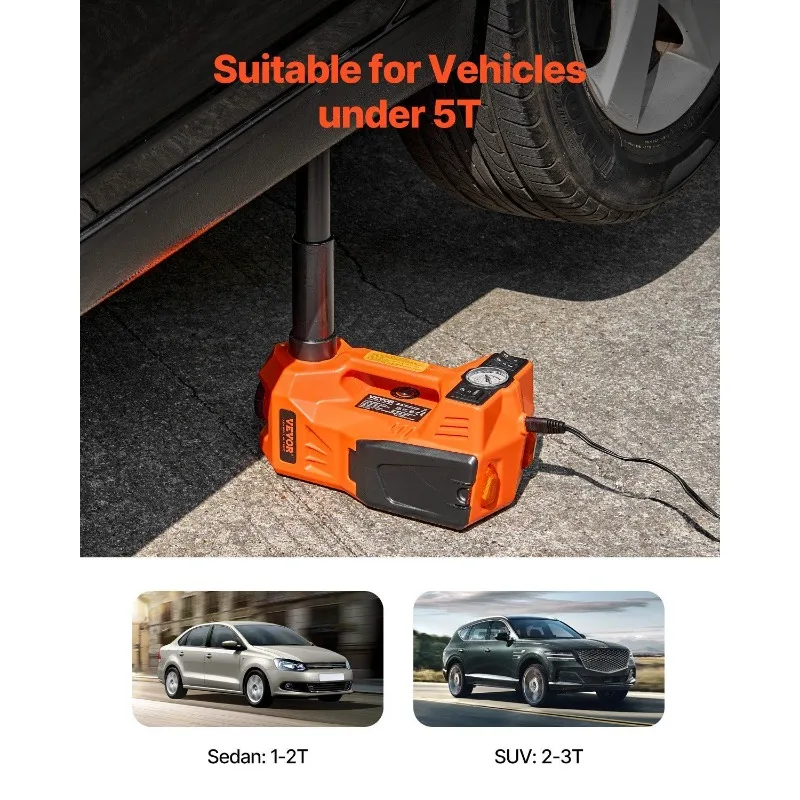 Adjustable Electric Car Jack 5 Tons /11000 lbs Jack kit with Secure Hammer