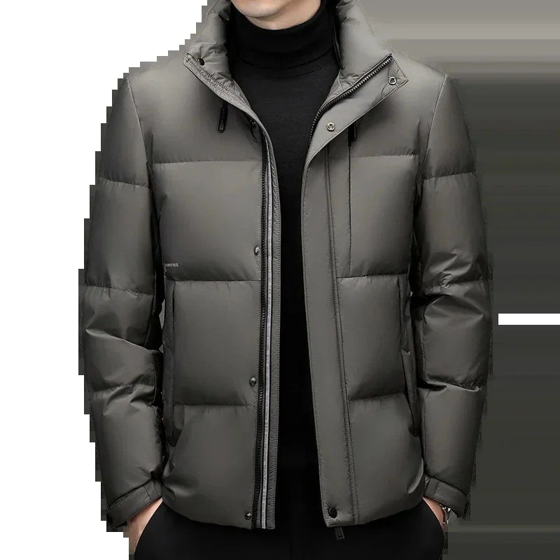 2025 nova chegada jaqueta de inverno pato branco para baixo jaquetas homens, homens engrossar casaco quente, moda com capuz parkas masculino M-4XL