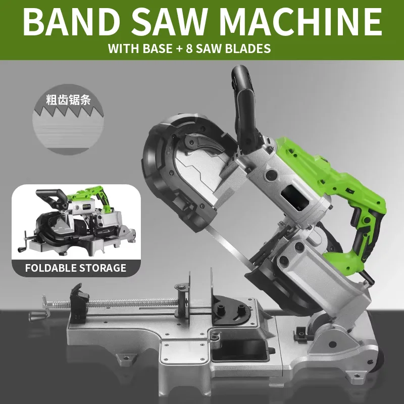 1100W Band Saw Automatic Bench-Top Stainless Steel Metal Cutting Equipment Remov le Base Cold Cutting