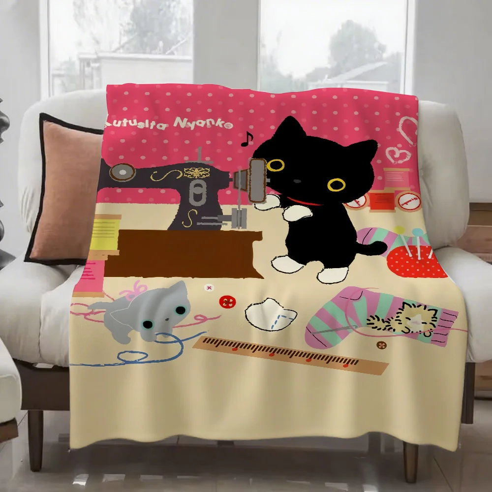 Cute Cartoon K-kutusita N-nyanko Blanket Design Lightweight  For Dorms, Naps, Living Room, Office,Sofa,All-Season