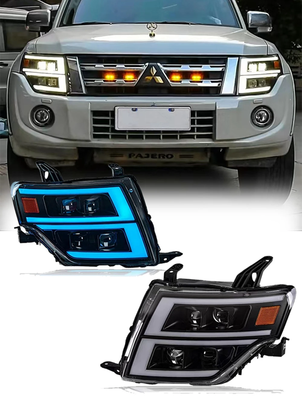 

Car Lights For Pajero V93 V97 Montero 2009-2021 LED Auto Headlight Assembly Upgrade Projector Lens Signal Lamp Tool Accessories