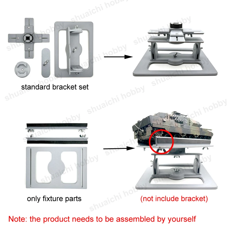 1Set serbatoio modello staffa di montaggio supporto ausiliario Kit che fa pittura Display apparecchio strumenti fai da te per veicoli blindati giocattoli soldato