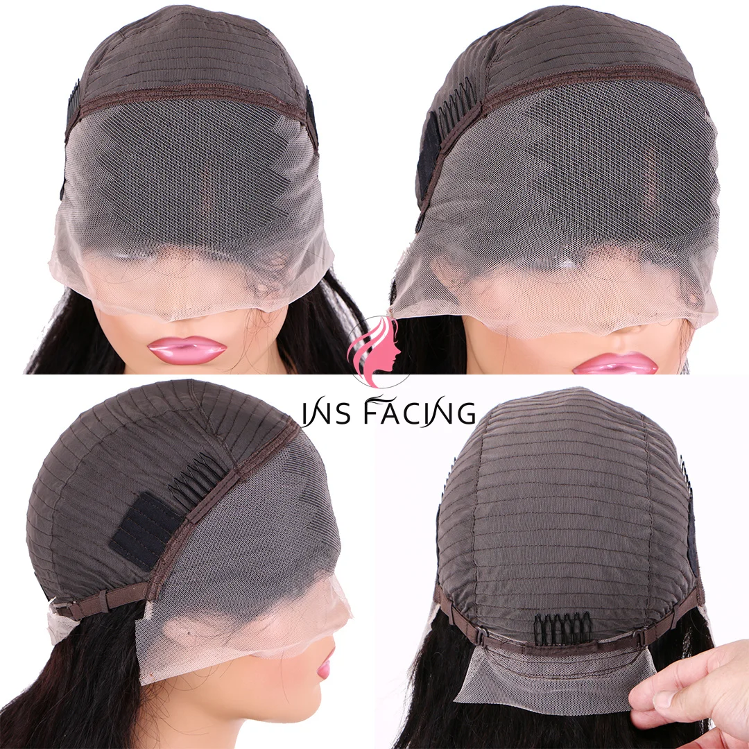 Parrucche anteriori in pizzo dritto per capelli umani per donna 13x4 Parrucca per capelli umani con densità 200 Parrucche frontali in pizzo brasiliano trasparente Capelli Remy