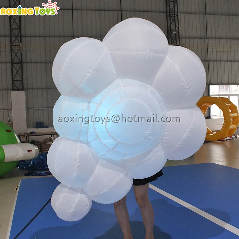 Giant Inflatable LED Light Cloud Balloon Hanging Festival Decoration For Advertising Event Nightclub Stage Wedding Party